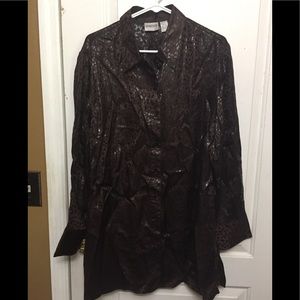 Women’s Chico’s long sleeve leopard print Blouse